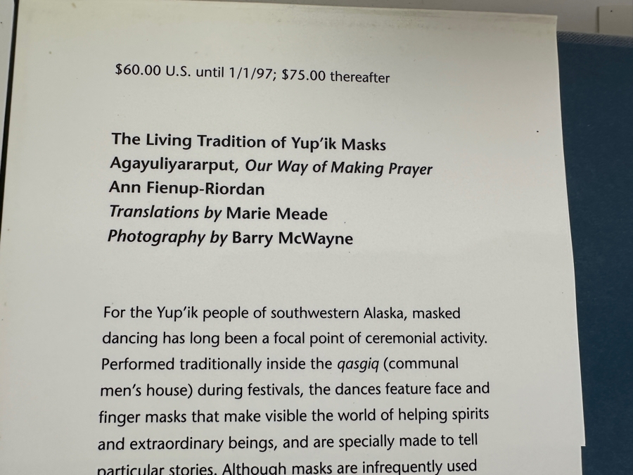 Just Added - (3) Hardcover Books: Awakening Spirits Echoes Of Ancient Yukon Traditions, Robert Davidson Eagle Of The Dawn And The Living Tradition Of Yup'ik Masks By Ann Fienup-Riordan [Photo 11]