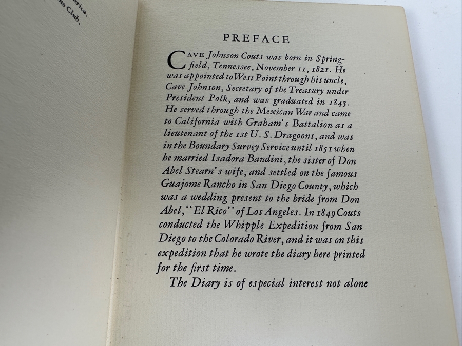 Just Added - Scarce Small 1932 Hardcover Book The Journal And Maps Of Cave J. Couts From San Diego To The Colorado In 1849 William McPherson Retails $300 [Photo 6]