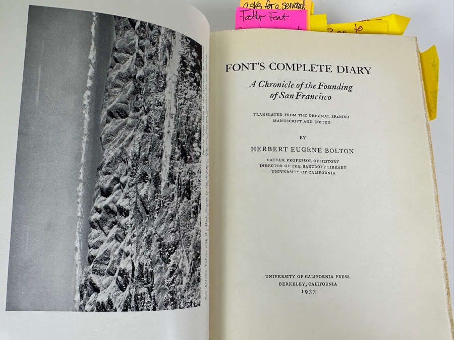 Just Added - 1933 Hardcover Book Font's Complete Diary: A Chronicle Of The Founding Of San Francisco [Photo 3]