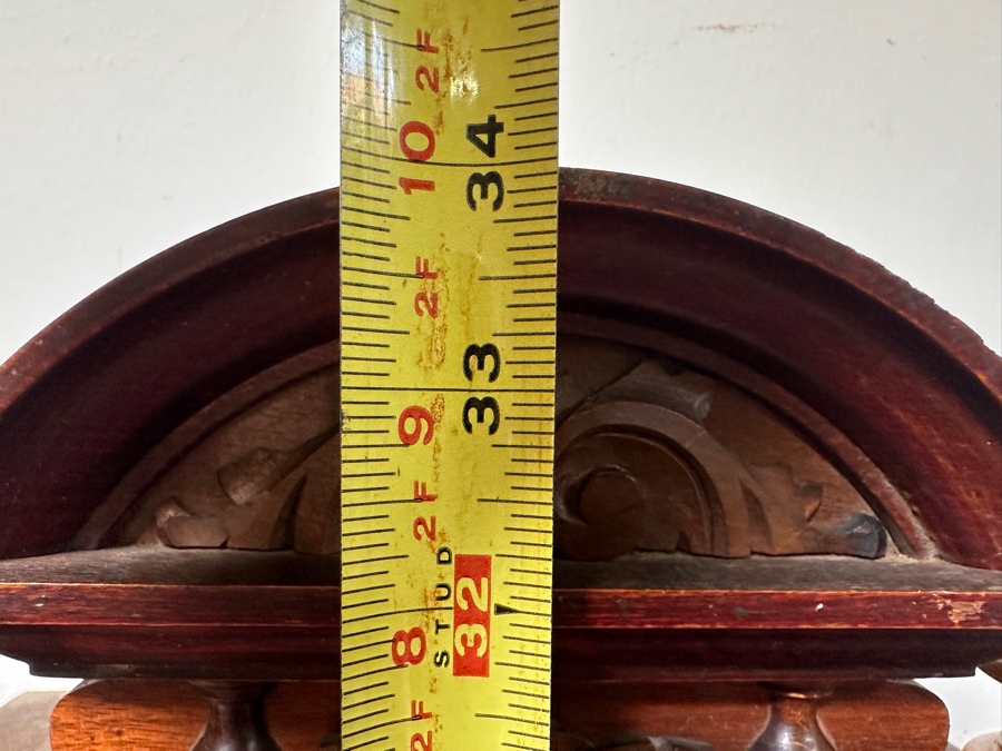 Just Added - Vintage Carved Wooden Wall Clock - Untested Sold As Is 12.5W X 34H [Photo 5]