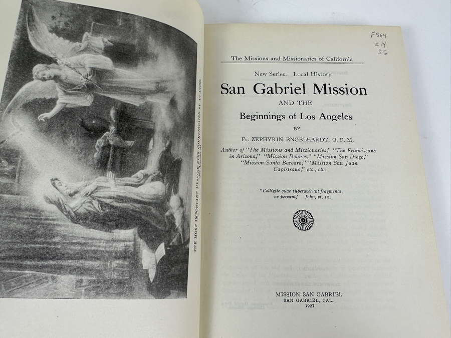 Just Added - Pair Of Antique 1920/27 Hardcover Books: San Diego Mother Of The Missions And San Gabriel Pride Of The Missions [Photo 5]