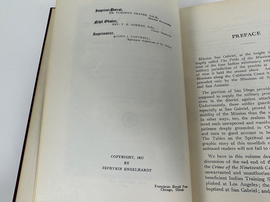 Just Added - Pair Of Antique 1920/27 Hardcover Books: San Diego Mother Of The Missions And San Gabriel Pride Of The Missions [Photo 7]