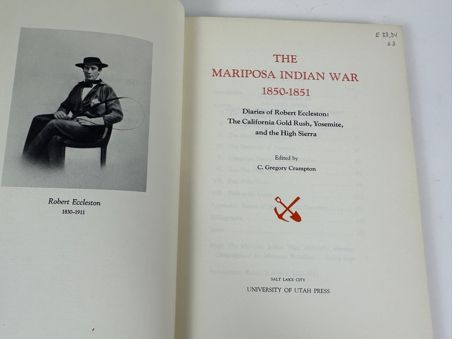 Just Added - 1975 Hardcover Book The Mariposa Indian War 1850-1851 Diaries Of Robert Eccleston: The California Gold Rush, Yosemite, And The High Sierra [Photo 4]