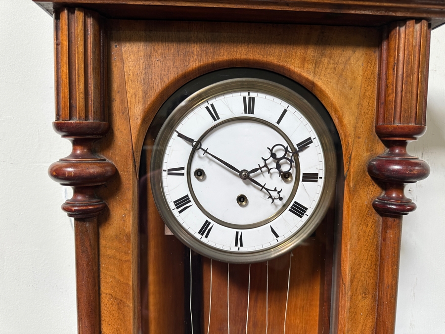 Just Added - Carved Wooden Wall Clock - Untested Sold As Is 19W X 50H [Photo 2]
