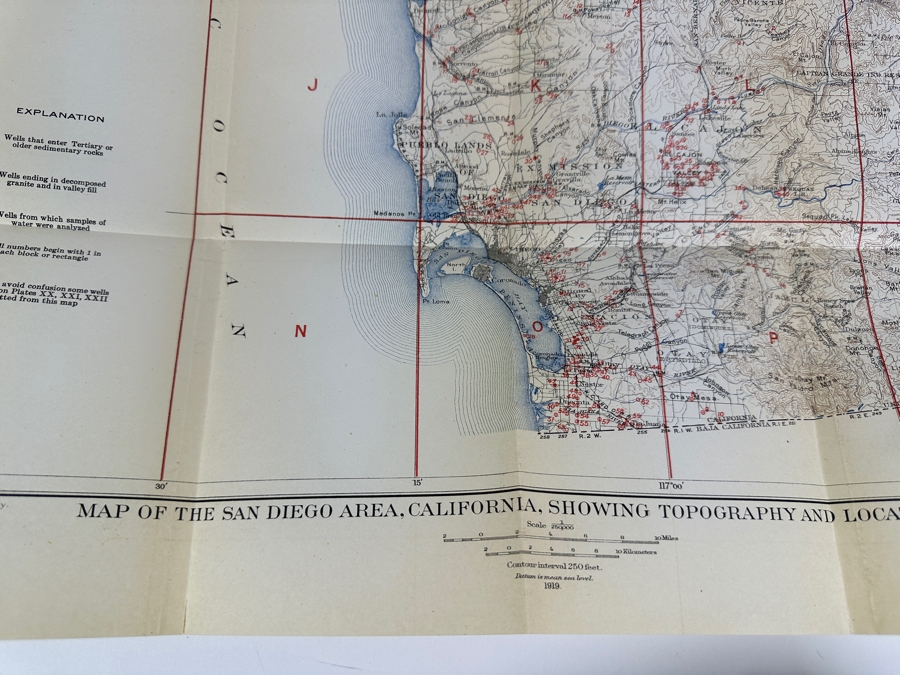 Just Added - Antique 1919 First Edition Hardcover Book Geology And Ground Waters Of The Western Part Of San Diego County California By Arthur J. Ellis And Charles H. Lee Department Of Interior With Lots Of Maps [Photo 9]