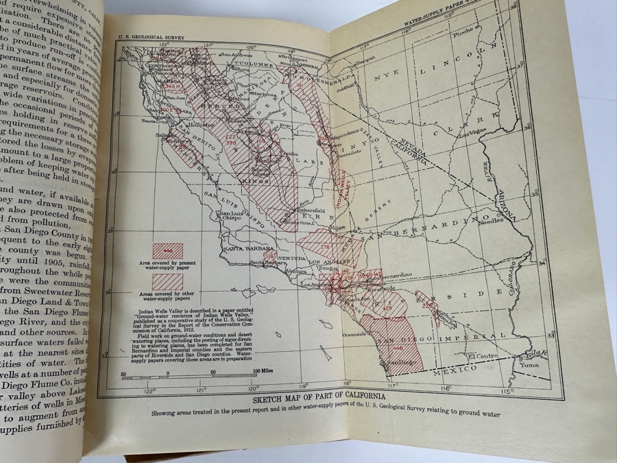 Just Added - Antique 1919 First Edition Hardcover Book Geology And Ground Waters Of The Western Part Of San Diego County California By Arthur J. Ellis And Charles H. Lee Department Of Interior With Lots Of Maps [Photo 5]