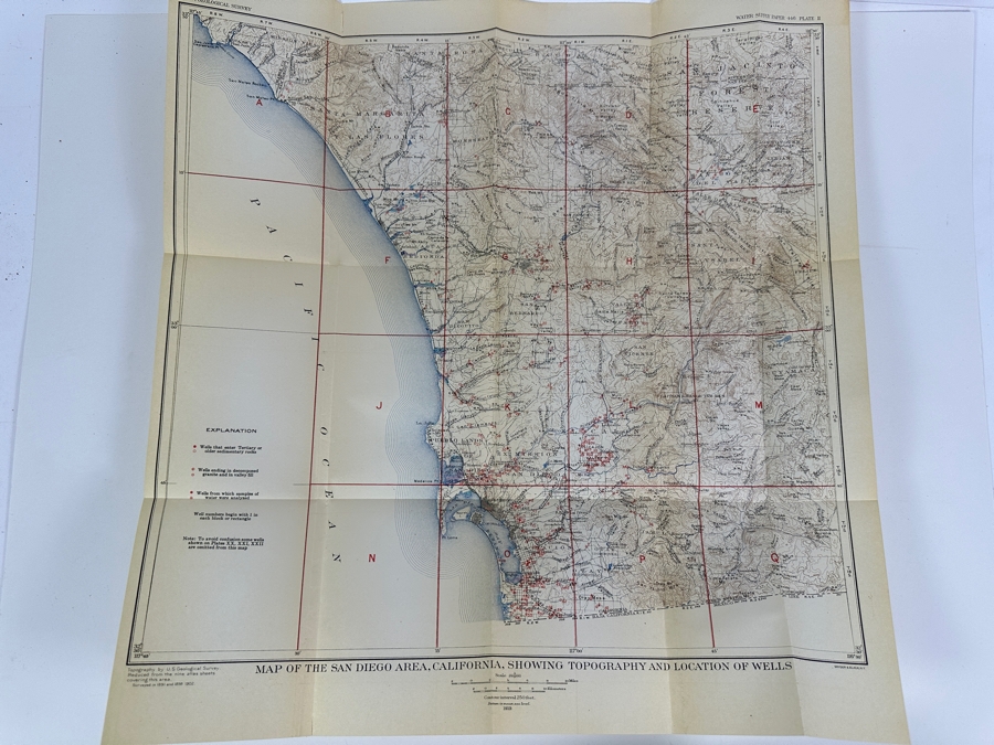 Just Added - Antique 1919 First Edition Hardcover Book Geology And Ground Waters Of The Western Part Of San Diego County California By Arthur J. Ellis And Charles H. Lee Department Of Interior With Lots Of Maps [Photo 8]