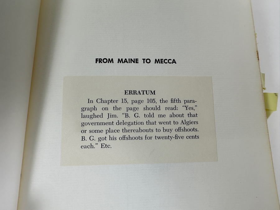 Just Added - Vintage 1967 Signed Limited Edition Hardcover Book From Maine To Mecca By Nevada C. Colley [Photo 4]