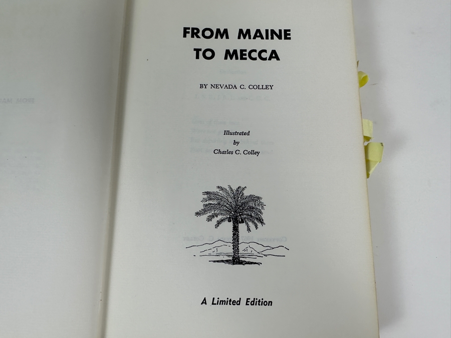 Just Added - Vintage 1967 Signed Limited Edition Hardcover Book From Maine To Mecca By Nevada C. Colley [Photo 5]