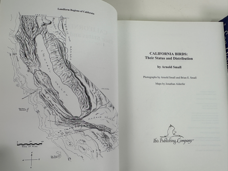 Just Added - Pair Of First Edition Hardcover Books: California Birds: Their Status And Distribution By Arnold Small 1994 And San Diego County Bird Atlas By Philip Unitt 2004 [Photo 8]