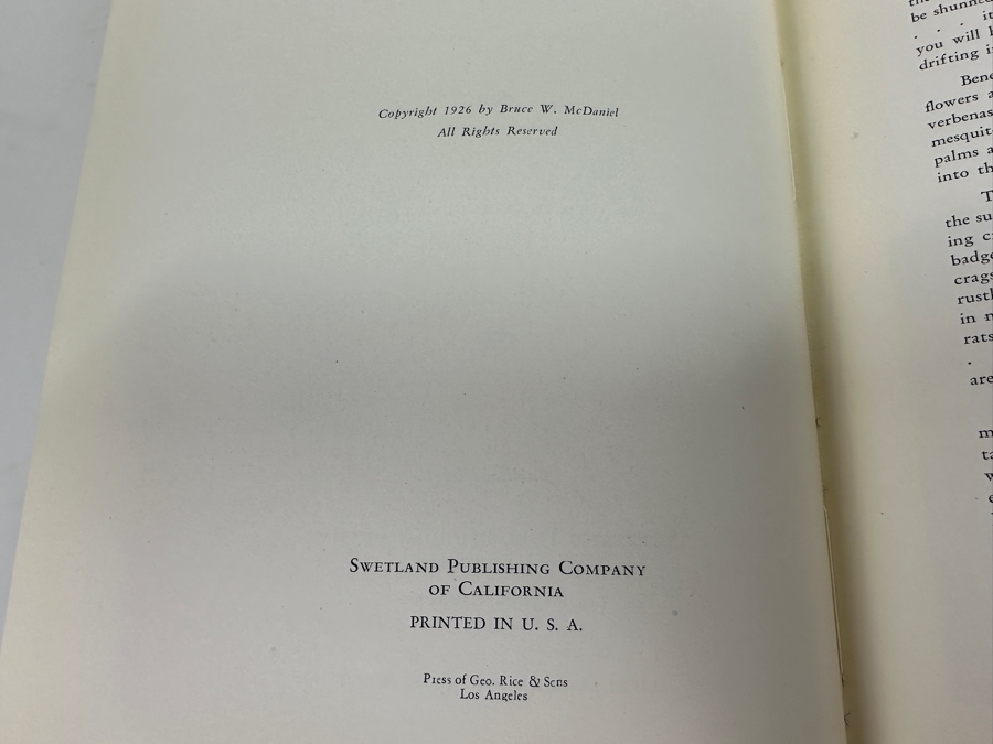 Just Added - Vintage 1926 First Edition Hardcover Book Dune And Desert Folk By Bruce W. McDaniel [Photo 5]
