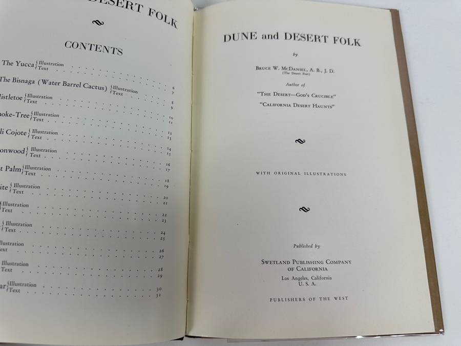 Just Added - Vintage 1926 First Edition Hardcover Book Dune And Desert Folk By Bruce W. McDaniel [Photo 4]