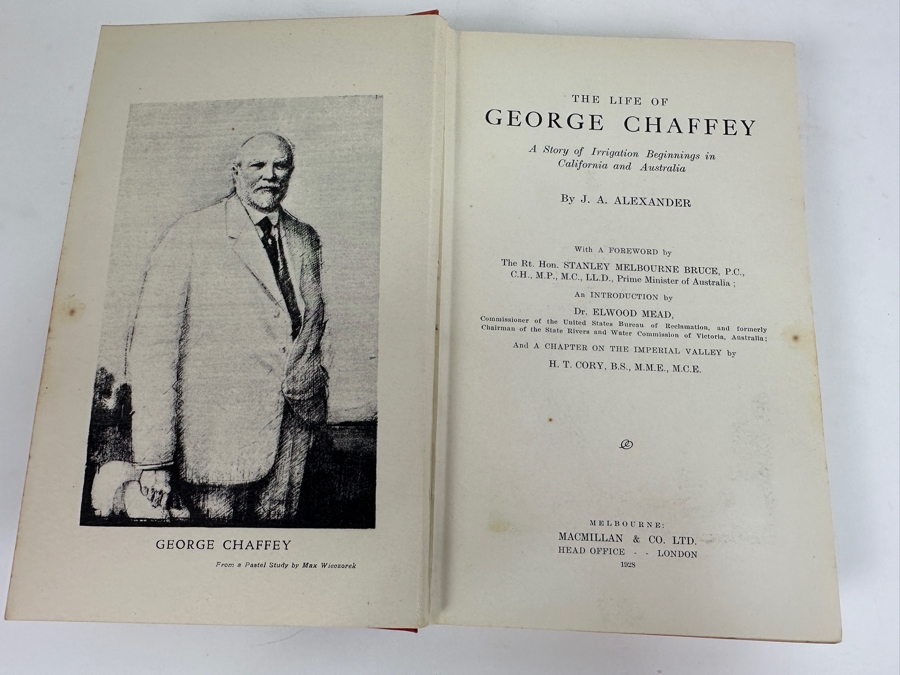 Just Added - Vintage 1928 Hardcover Book The Life Of George Chaffey By J. A. Alexander [Photo 3]