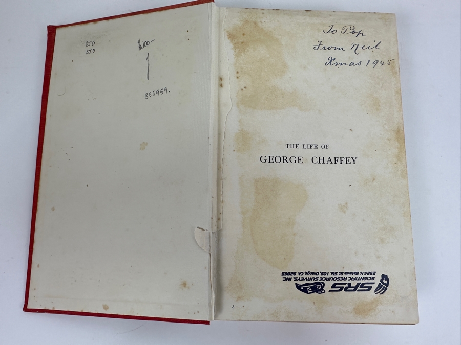 Just Added - Vintage 1928 Hardcover Book The Life Of George Chaffey By J. A. Alexander [Photo 2]