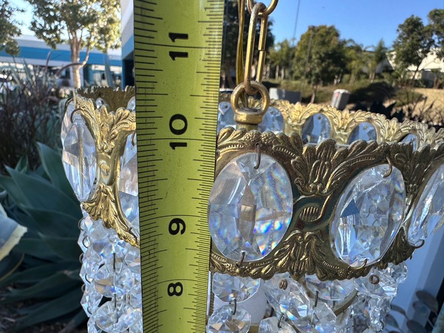 Just Added - Vintage Small Hanging Crystal Chandelier 8W X 10H [Photo 6]