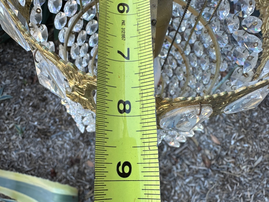 Just Added - Vintage Small Hanging Crystal Chandelier 8W X 10H [Photo 5]