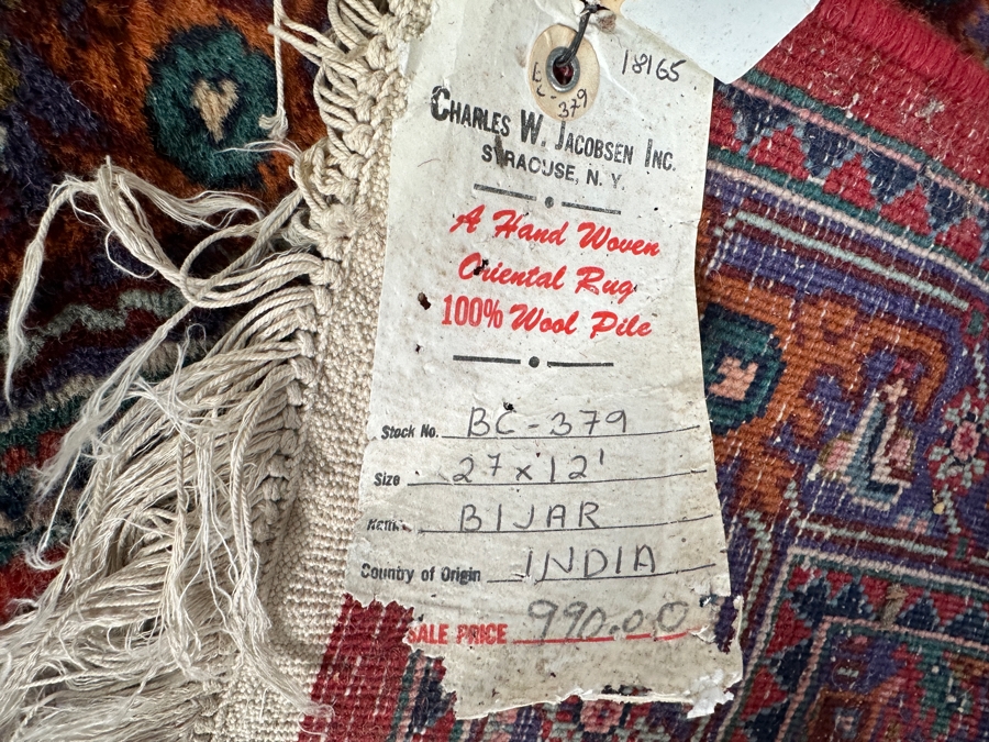 Just Added - Pair Of Hand Woven Persian Runner Rugs From India Each Retailed For $990 - Note That Staples Need To Be Removed From Rugs 30.5W X 147L X 2 [Photo 4]