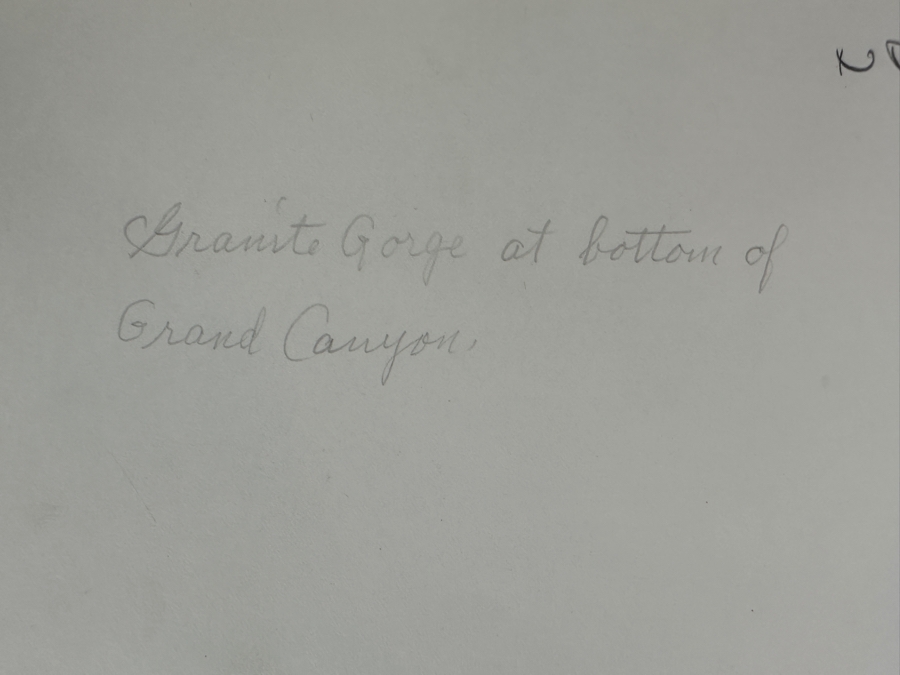 Just Added - Kolb Brothers' Photography Studio On The South Rim Of The Grand Canyon Photograph Titled 'Granite Gorge At Bottom Of Grand Canyon' 8 X 9.5 [Photo 7]