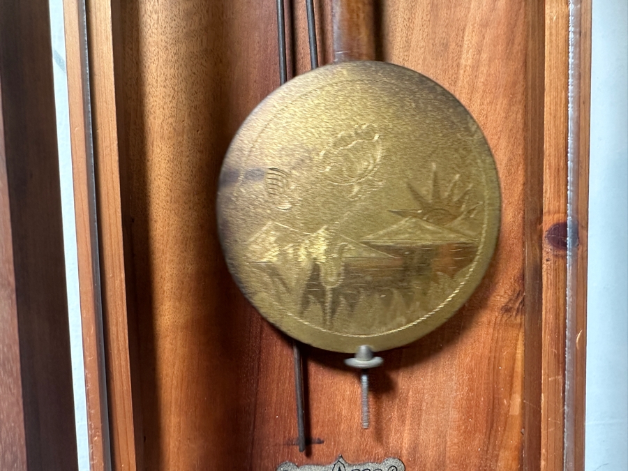 Just Added - Antique Wall Clock Tested Working With Star Of David On Back Of Case 8.5W X 6D X 23.5H [Photo 6]