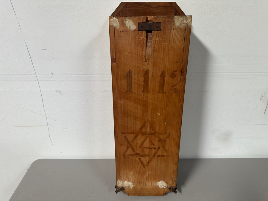Just Added - Antique Wall Clock Tested Working With Star Of David On Back Of Case 8.5W X 6D X 23.5H [Photo 12]