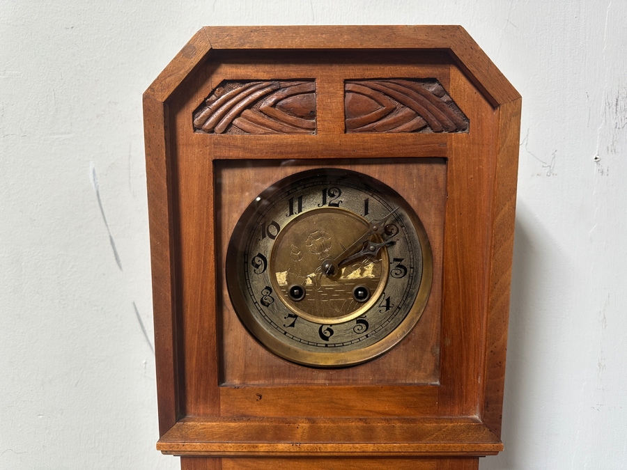 Just Added - Antique Wall Clock Tested Working With Star Of David On Back Of Case 8.5W X 6D X 23.5H [Photo 2]