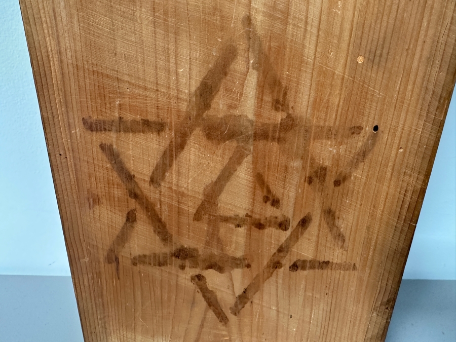 Just Added - Antique Wall Clock Tested Working With Star Of David On Back Of Case 8.5W X 6D X 23.5H [Photo 14]
