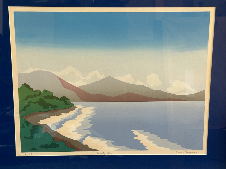 Just Added - Edna Erspamer Limited Edition Artist Signed Print Titled 'County Line' Numbered 30 Of 80 Framed [Photo 1]
