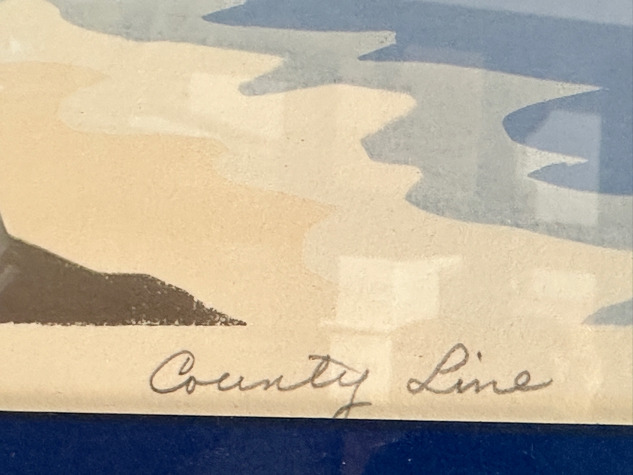 Just Added - Edna Erspamer Limited Edition Artist Signed Print Titled 'County Line' Numbered 30 Of 80 Framed [Photo 4]