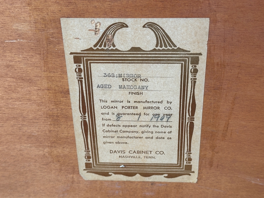 Just Added - Davis Cabinet Co Aged Mahogany Wall Mirror 44 X 32.5 [Photo 2]