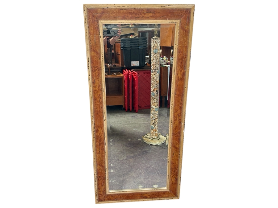Just Added - Wooden Beveled Glass Wall Mirror 26 X 56 [Photo 1]