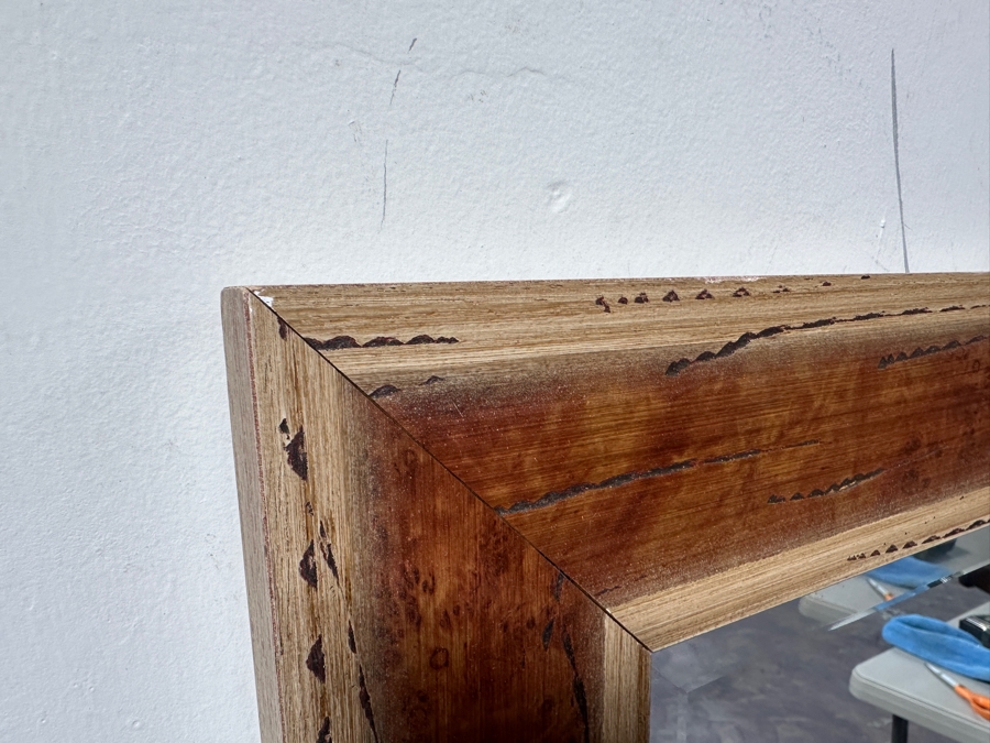Just Added - Wooden Beveled Glass Wall Mirror 26 X 56 [Photo 3]