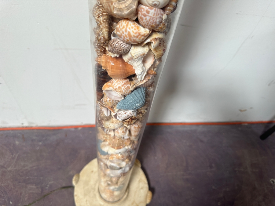 Just Added - Organic Seashell Filled Floor Lamp 57H [Photo 4]