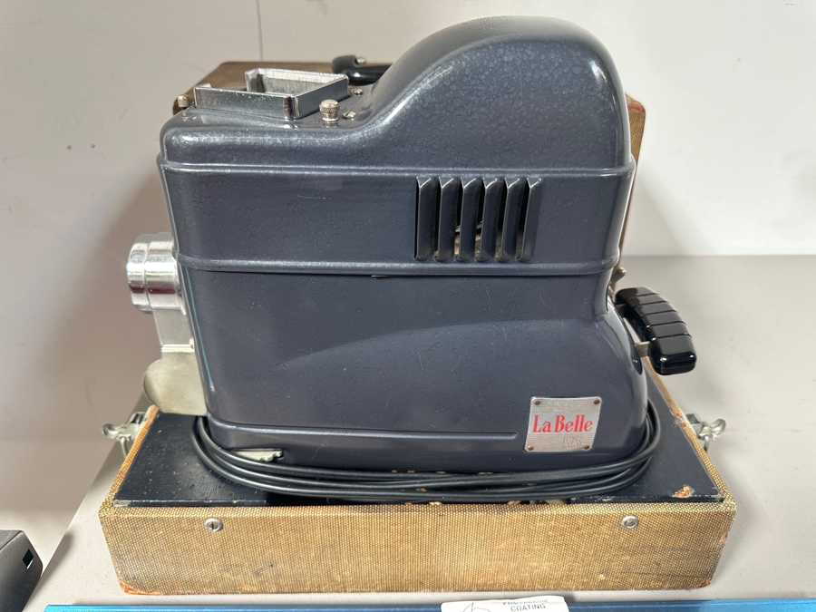 Just Added - Da-Lite Silver-Lite Screen With Stand And Vintage LaBelle 55 Slide Projector [Photo 3]