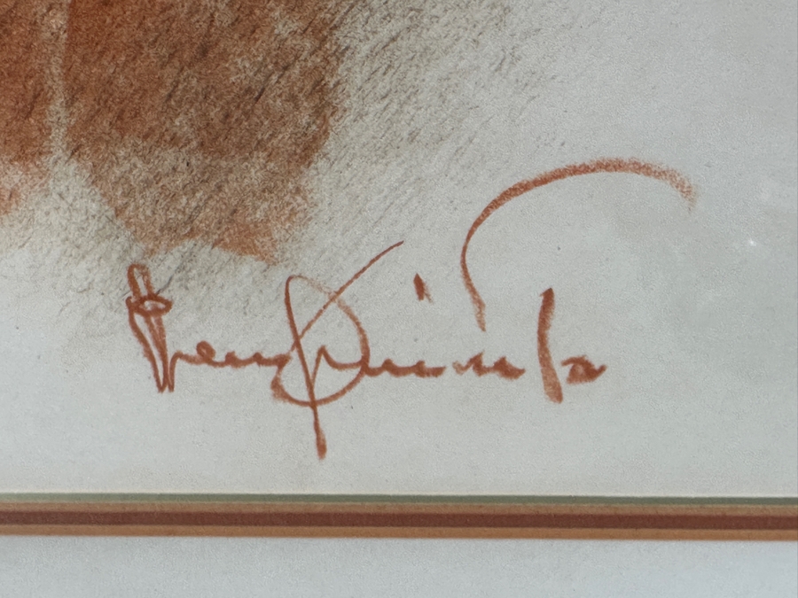 Just Added - Original Abstract Nude Sketch Signed Lower Right By Artist - Signature Illegible Framed 24 X 33.5 [Photo 4]