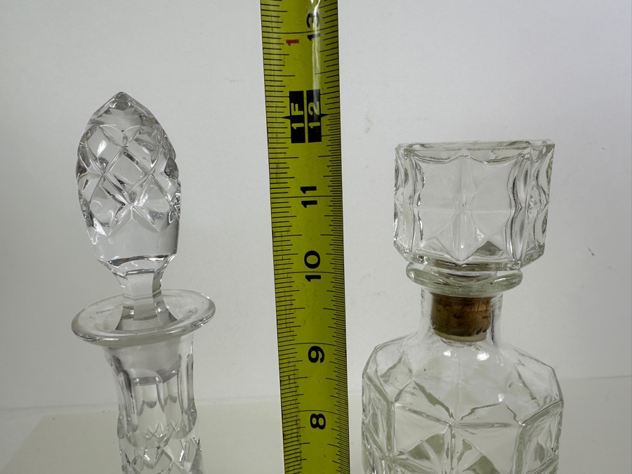 Just Added - Three Glass Liquor Decanters With Stoppers 12H [Photo 3]