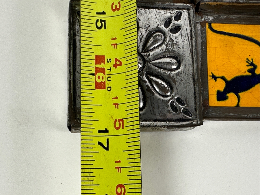 Just Added - Hammered Metal Tile Mexican Wall Mirror 15 X 17 [Photo 4]