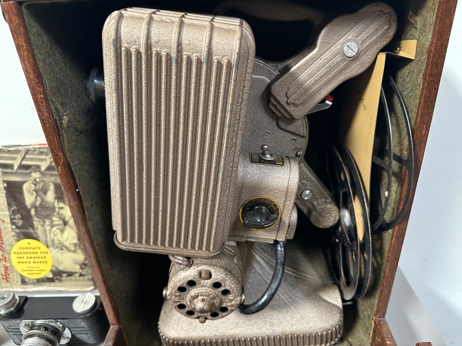 Just Added - Keystone 6mm Film Projector Model K-160, How To Make Good Movies Hardcover Book & Pair Of Vintage Argus Film Cameras [Photo 2]