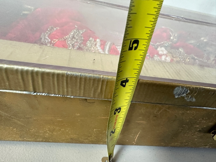 Just Added - Assortment Of Costume Jewelry Bracelets - Includes Gold Painted Wooden Display Case 25W X 14D X 4H [Photo 16]