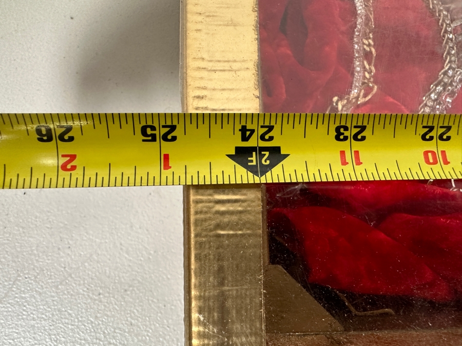 Just Added - Assortment Of Costume Jewelry Bracelets - Includes Gold Painted Wooden Display Case 25W X 14D X 4H [Photo 14]