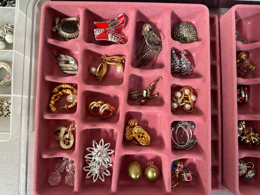 Just Added - Assortment Of Costume Jewelry Earrings - Doesn't Include Black Ring Holder [Photo 4]