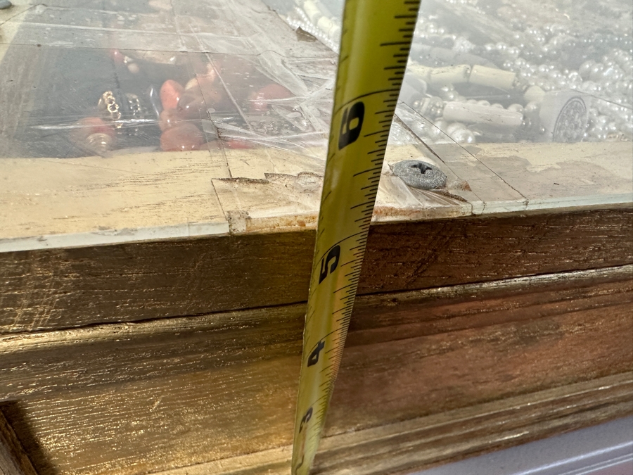 Just Added - Large Assortment Of Costume Jewelry Necklaces Pendants - Includes Large Gold Painted Wooden Portable Display Case With Plexiglass Top 44W X 21D X 5H [Photo 17]