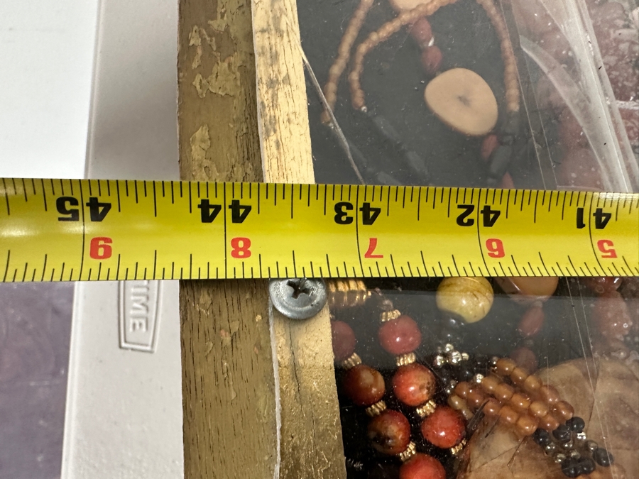 Just Added - Large Assortment Of Costume Jewelry Necklaces Pendants - Includes Large Gold Painted Wooden Portable Display Case With Plexiglass Top 44W X 21D X 5H [Photo 15]