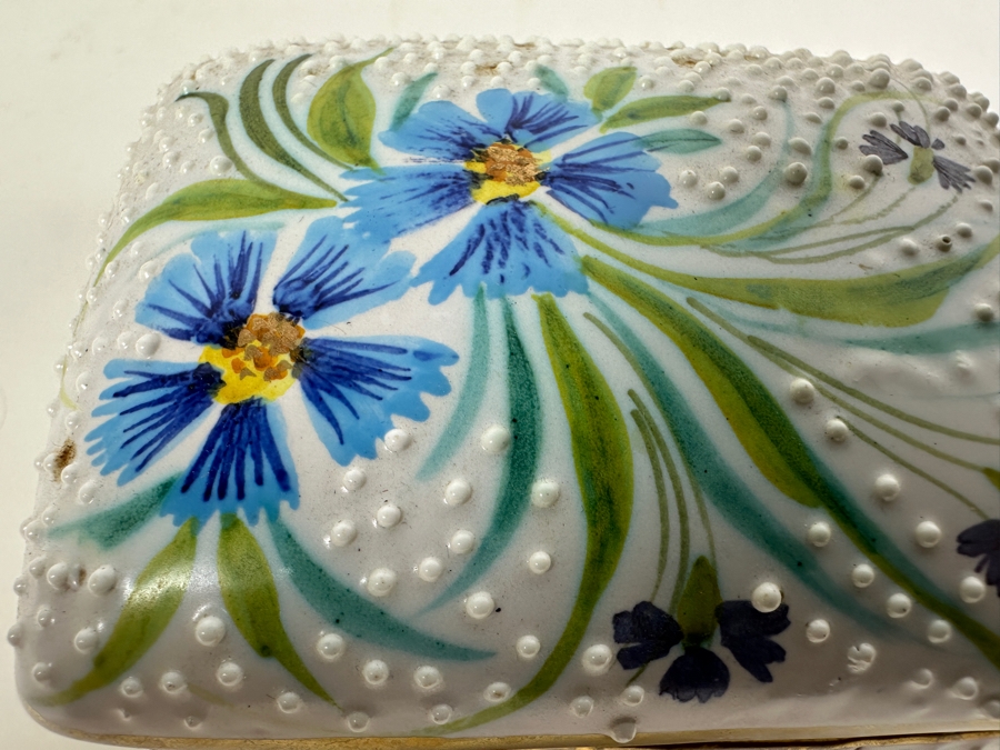 Just Added - Vintage 4Signed Deruta Italy Hand Painted Pottery Lidded Box 4W X 3D X 2H [Photo 12]