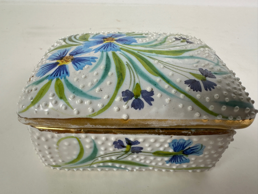 Just Added - Vintage 4Signed Deruta Italy Hand Painted Pottery Lidded Box 4W X 3D X 2H [Photo 4]
