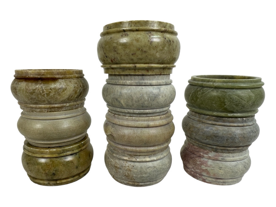 Set of (10) Stone Napkin Rings, Made in India [Photo 1]