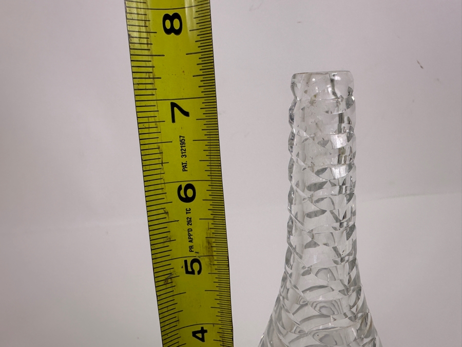 Vintage Brierly Etched Bud Vase, Signed 7'H [Photo 6]