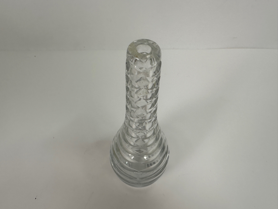 Vintage Brierly Etched Bud Vase, Signed 7'H [Photo 3]