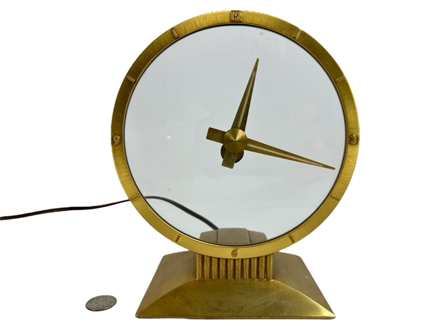 Vintage Jefferson Golden Hour Mystery Clock Working 7.5'W x 9'H x 4.5'D [Photo 1]