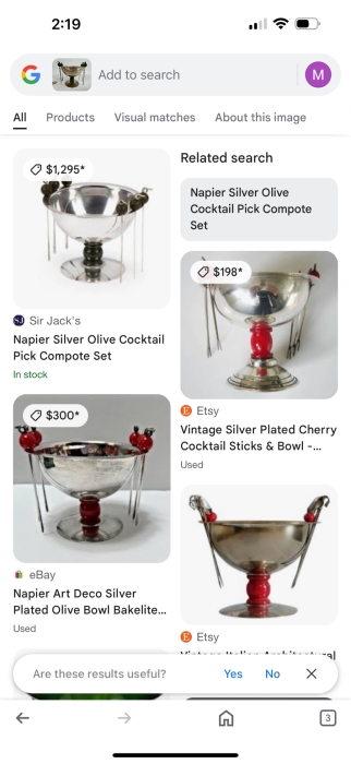 Napier Silver Plate Olive Cocktail Pick Compote Set [Photo 7]