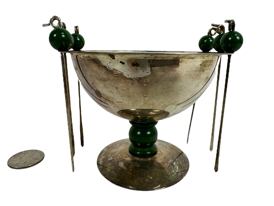 Napier Silver Plate Olive Cocktail Pick Compote Set [Photo 1]